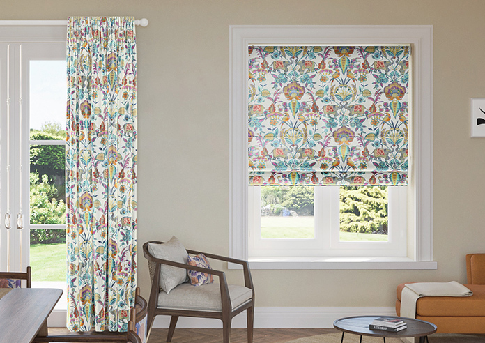 Bangalore Faux Silk, Azure Glow - Twist&Fit Roman Blind - Image 3